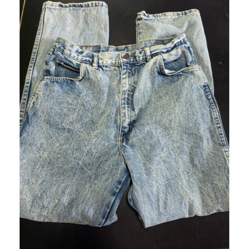 Vintage Steel Acid Wash Jeans Mens 34x30 Light Wash High Rise Straight Leg USA